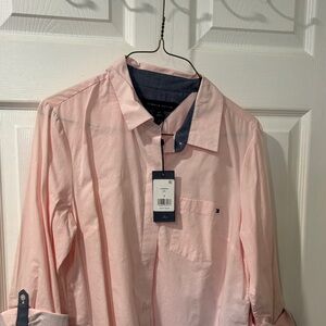 Tommy Hilfiger Light Pink Shirt with Navy Accents